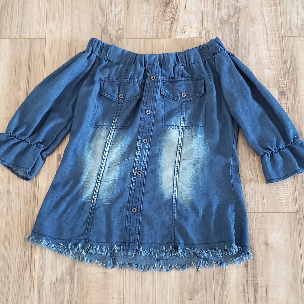 Off shoulder Denim blouse